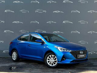 2021 Hyundai Solaris II Рестайлинг, синий, 1698800 рублей, вид 3