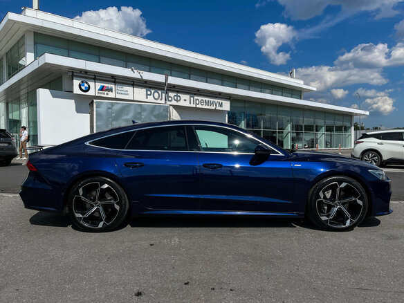 2019 Audi A7 50 TDI II (4K), синий - вид 3