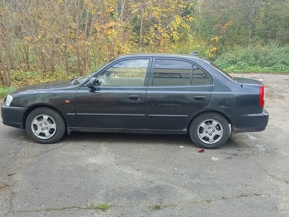 2008 Hyundai Accent ТагАЗ II, чёрный - вид 3