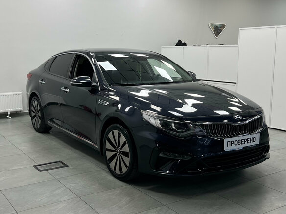 2019 Kia Optima IV Рестайлинг, синий, 1900000 рублей - вид 2