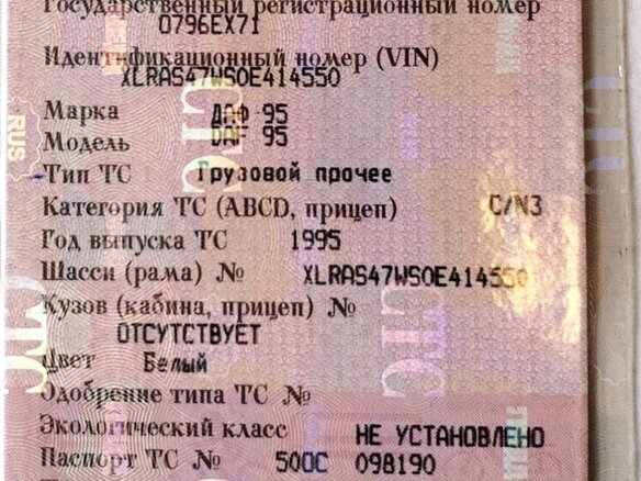 1995 DAF XF 95, белый, 750000 рублей - вид 2