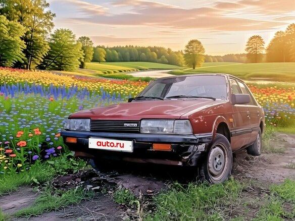 1985 Mazda 626 II (GC), пурпурный, 70000 рублей