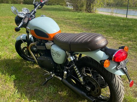 2023 Triumph Bonneville T100, голубой, 1250000 рублей, вид 5
