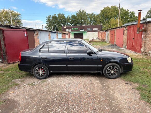 2008 Hyundai Accent ТагАЗ II, чёрный - вид 2