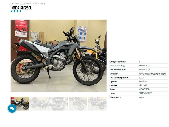 2023 Honda CRF 250L, серый, 699000 рублей - вид 10