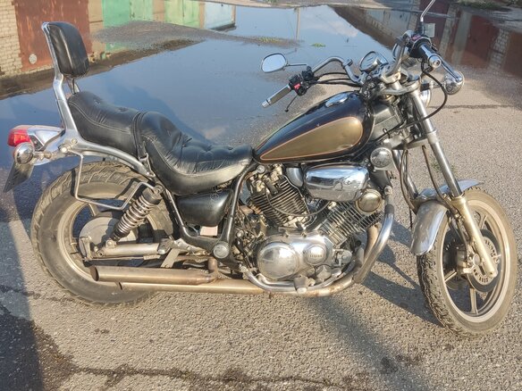 1985 Yamaha XV750 Virago, коричневый, 280000 рублей