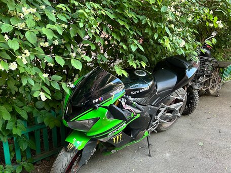 2005 Kawasaki ZX-6R Ninja, зелёный, 390000 рублей, вид 1