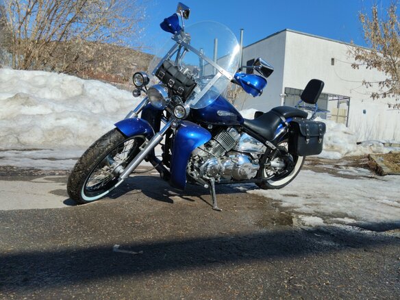 1997 Yamaha XVS400 Drag Star, синий, 300000 рублей