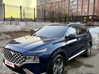 2021 Hyundai Santa Fe IV Рестайлинг, синий, 3300000 рублей, вид 3