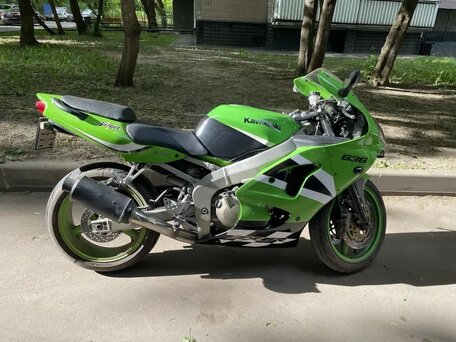 2002 Kawasaki ZX-6 Ninja, зелёный, 350000 рублей, вид 2