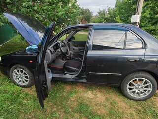 2009 Hyundai Accent ТагАЗ II, чёрный, 390000 рублей, вид 4