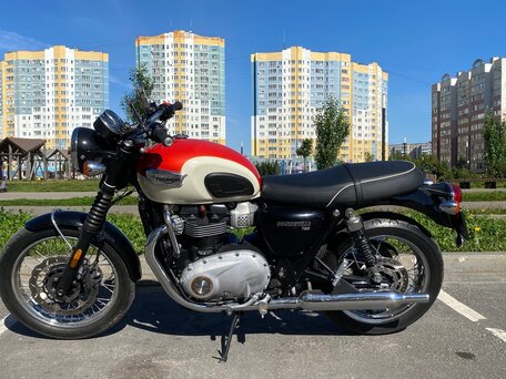 2017 Triumph Bonneville T100, красный, 650000 рублей, вид 5