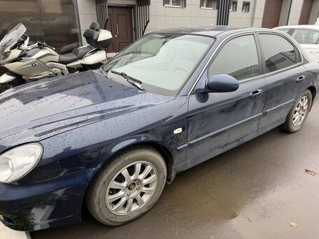 2007 Hyundai Sonata ТагАЗ IV (EF) Рестайлинг, синий, 700000 рублей, вид 4