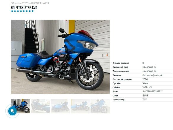 2026 Harley-Davidson CVO Road Glide ST, синий, 5699000 рублей - вид 10