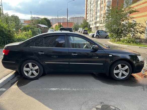 2008 Hyundai Sonata V (NF) Рестайлинг, чёрный - вид 2