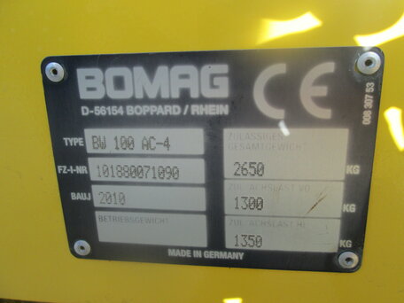 2010 Bomag BW 100, жёлтый, 3500000 рублей, вид 3