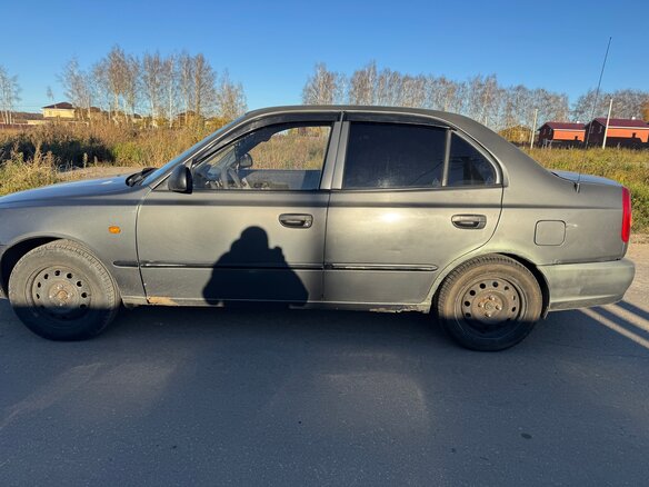 2007 Hyundai Accent ТагАЗ II, серый, 180000 рублей