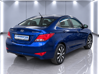 2015 Hyundai Solaris I Рестайлинг, синий, 825000 рублей, вид 4