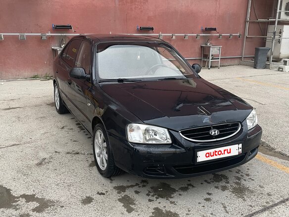 2008 Hyundai Accent ТагАЗ II, чёрный - вид 1