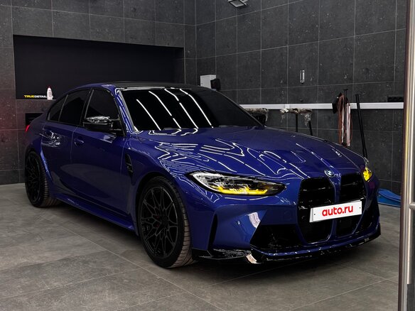 2021 BMW M3 Competition Package VI (G80), синий, 8200000 рублей - вид 3