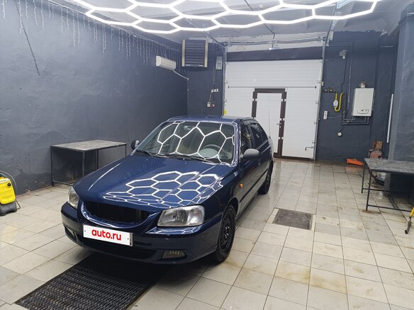 2007 Hyundai Accent ТагАЗ II, синий, 435000 рублей - вид 2