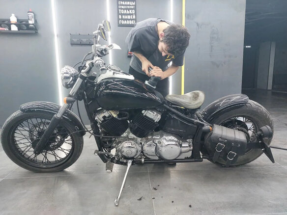 1997 Yamaha XVS400 Drag Star, чёрный, 380000 рублей