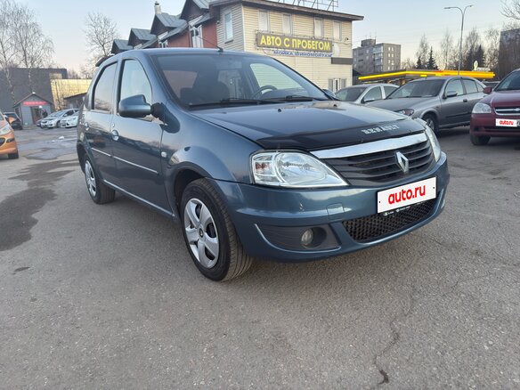 2013 Renault Logan I Рестайлинг, синий, 465000 рублей - вид 2