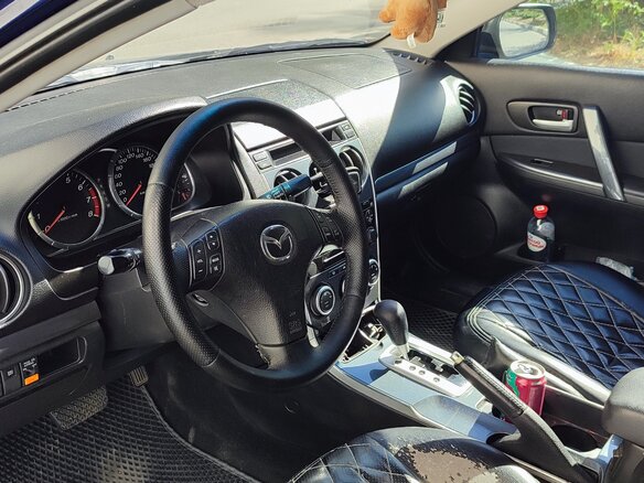 2007 Mazda 6 I (GG) Рестайлинг, синий, 555000 рублей - вид 8