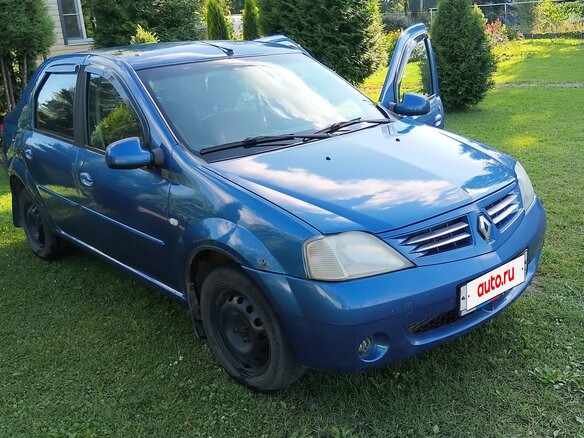 2008 Renault Logan I, синий, 330000 рублей