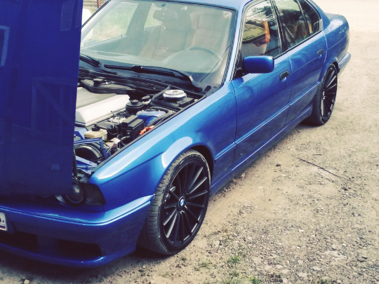 1993 BMW 5 серии 540i III (E34), синий - вид 2