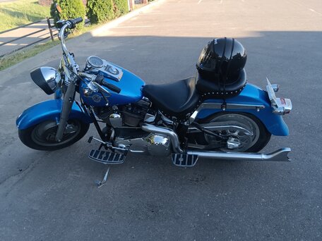 2002 Harley-Davidson Fat Boy, синий, 660000 рублей, вид 3