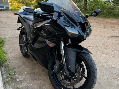 2008 Kawasaki ZX-6 Ninja, чёрный, 510000 рублей, вид 1