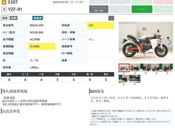 2009 Yamaha YZF-R1, белый, 899000 рублей - вид 10