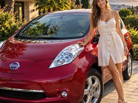 2011 Nissan Leaf (EM61) I (ZE0/AZE0), красный, 945000 рублей, вид 1