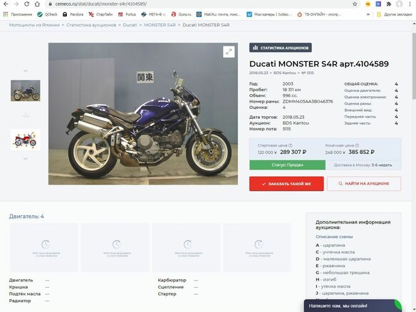 2003 Ducati Monster S4, синий - вид 14