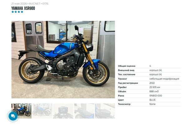 2022 Yamaha XSR900, синий - вид 10