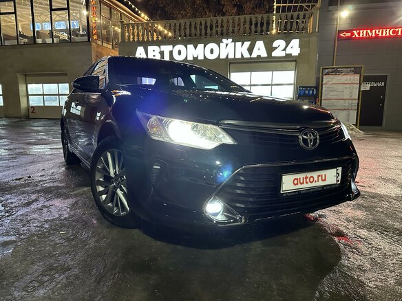 2016 Toyota Camry VII (XV50) Рестайлинг, синий, 2360000 рублей - вид 6