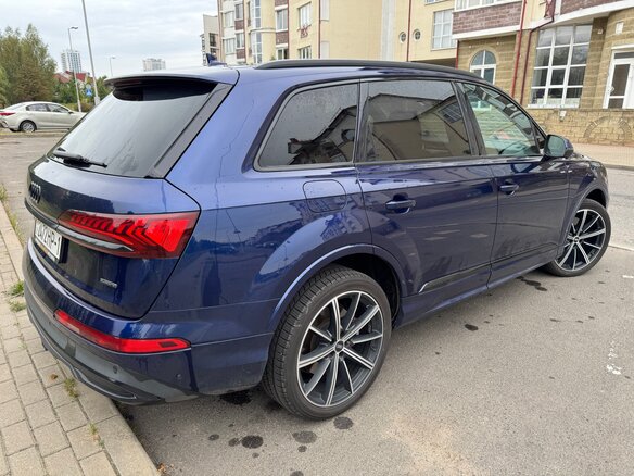 2020 Audi Q7 55 TFSI II (4M) Рестайлинг, синий, 4490000 рублей - вид 5