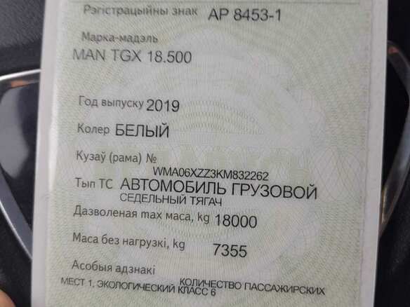 2019 MAN TGX, белый, 8915004 рублей - вид 8