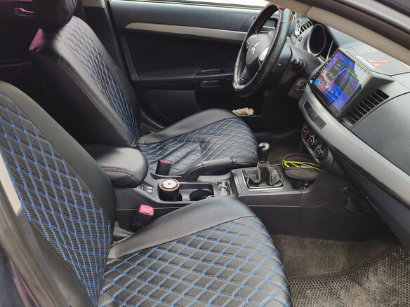2007 Mitsubishi Lancer X, синий, 450000 рублей - вид 11
