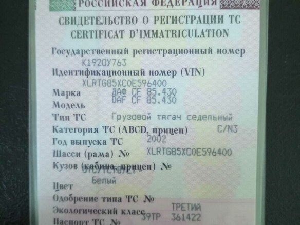 2002 DAF CF-series, белый, 1050000 рублей - вид 2