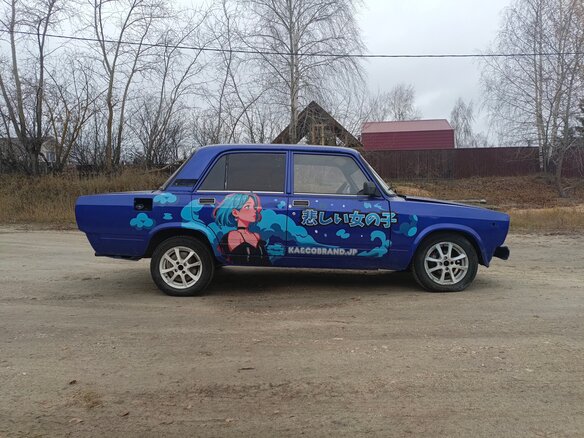 1990 Lada (ВАЗ) 2107, синий, 120000 рублей - вид 3