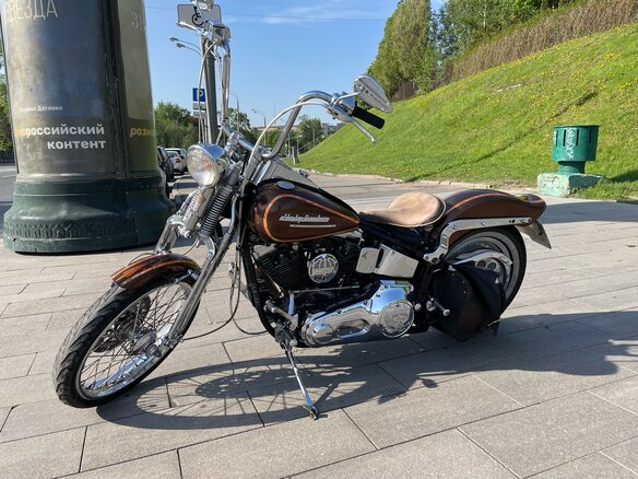 1991 Harley-Davidson Springer Softail, коричневый, 1500000 рублей - вид 8