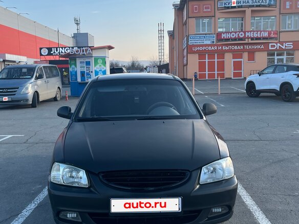 2007 Hyundai Accent ТагАЗ II, чёрный, 500000 рублей