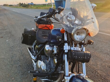 1990 Yamaha XV750 Virago, синий, 300000 рублей, вид 2