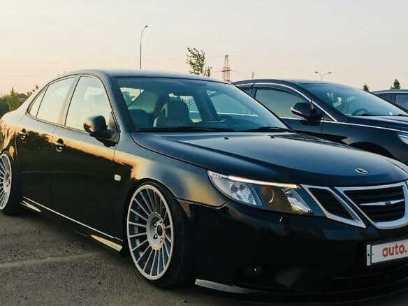2007 Saab 9-3 II Рестайлинг, чёрный - вид 2
