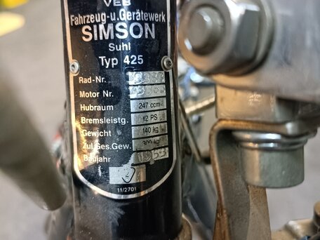 1953 Simson 425, чёрный, 740000 рублей, вид 4
