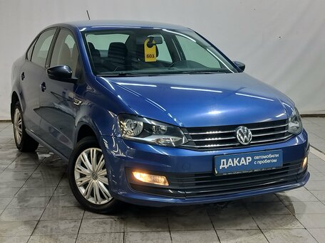 2017 Volkswagen Polo V Рестайлинг, синий, 920000 рублей, вид 3