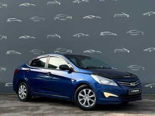 2015 Hyundai Solaris I Рестайлинг, синий, 892300 рублей, вид 3