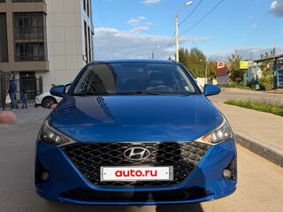 2021 Hyundai Solaris II Рестайлинг, синий, 1675000 рублей, вид 3